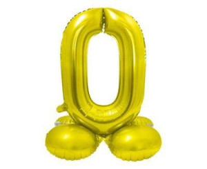 Balon foliowy, stojąca cyfra 0, złota, 72cm