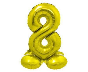 Balon foliowy, stojąca cyfra 8, złota, 72cm
