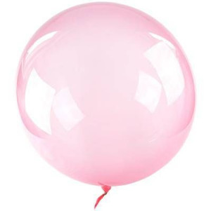 Balon Przezroczysty Bobo, Okrągła Różowa bańka, 50 cm
