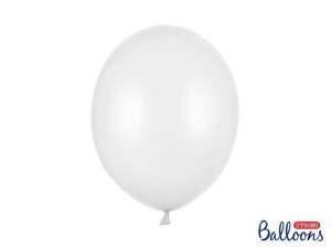 Balony Strong, Metaliczne Białe 30cm, 100 szt.