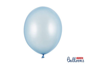 Balony Strong, Metaliczne Jasno niebieskie 30cm, 100 szt.