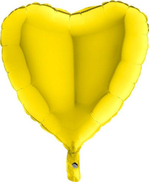 Balon Foliowy - Żółte Serce 46 cm, Grabo