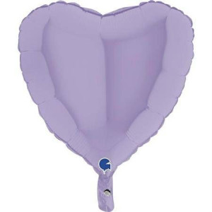 Balon Foliowy - Matowe Fioletowe, Liliowe Serce 46 cm, Grabo