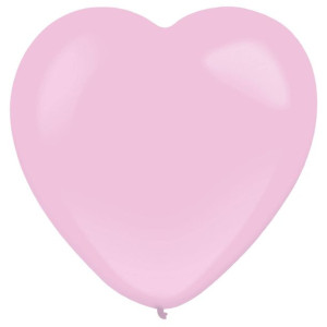 Balony Lateksowe Serca Pastel różowy 30cm, 50 szt.