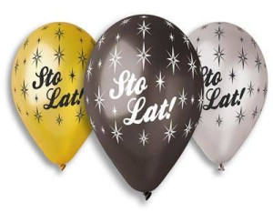 Balony lateksowe Sto lat, 32cm, 5 szt.