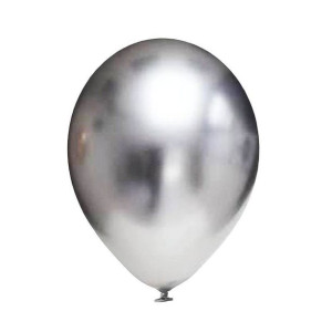 Balony lateksowe Chrome srebrne, 30cm, 100 szt.