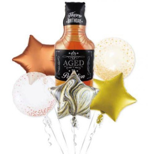 Balony foliowe zestaw Urodzinowy Whisky, 7 el.