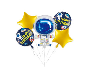 Balony foliowe zestaw Kosmos, Kosmonauta 5 el.