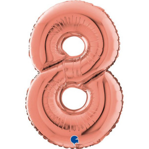 Balon foliowy Cyfra 8 Rose Gold - 66 cm Grabo