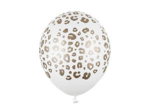 Balony lateksowe Cętki, Pastelowe Białe 30cm, 50 sztuk