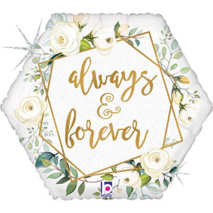 Balon foliowy wesele, Always & Forever 46cm