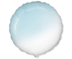 Balon Foliowy okrągły ombre niebieskie, 46 cm