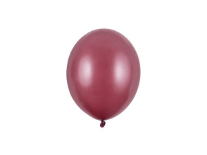 Balony Strong małe, Metaliczne Bordowe 12cm, 100 szt.