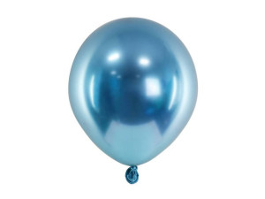 Balony Glossy, Niebieskie chrom, 12cm, 50 szt.