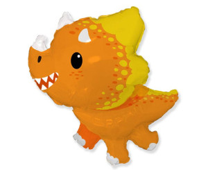 Balon Foliowy Pomarańczowy Dinozaur,  Baby Triceratops 60cm