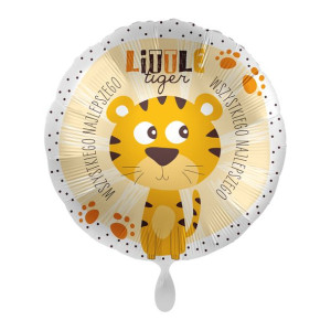 Balon Foliowy okrągły, Wszystkiego najlepszego tygrys 43cm