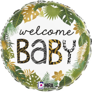 Balon Foliowy Welcome Baby dżungla Safari 46cm