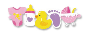 Girlanda balonowa Różowa Baby shower 96x27cm