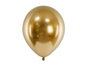 Balony Glossy, Złote chrome glossy, 30cm, 10 szt.