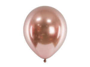 Balony Glossy, Różowe złoto Rose gold chrome glossy, 30cm, 10 szt.