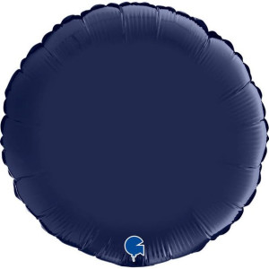 Balon Foliowy - Okrągły satynowy granatowy 46 cm, Grabo