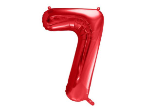Balon foliowy Cyfra 7 czerwona, 86cm