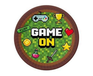 Talerzyki papierowe Game On, 18 cm, 6 szt.