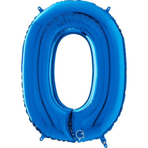 Balon Foliowy Cyfra 0 Niebieski, 66 cm Grabo