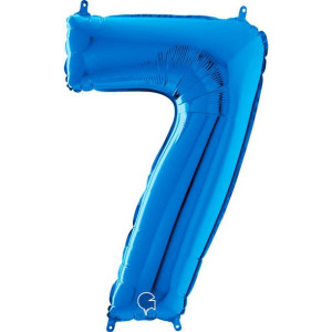 Balon Foliowy Cyfra 7 Niebieski, 66 cm Grabo