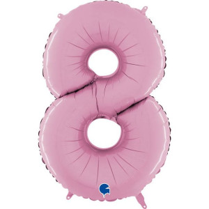 Balon Foliowy Cyfra 8 Różowa Pastel Pink, 66 cm Grabo