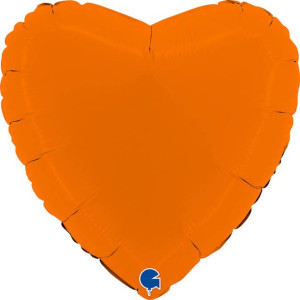 Balon Foliowy - Pomarańczowe Matowe Serce 46 cm, Grabo