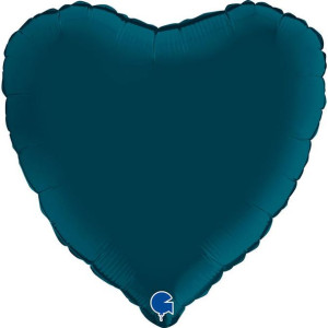 Balon Foliowy - Niebieskie Morskie Satynowe Serce 46 cm, Grabo