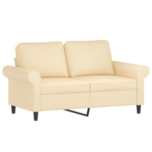 2-osobowa sofa, kremowa, 120 cm, tapicerowana tkaniną