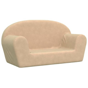 2-os. sofa dla dzieci, kremowa, miękki plusz