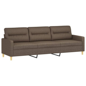 Sofa 3-osobowa, kolor taupe, 210 cm, tapicerowana tkaniną