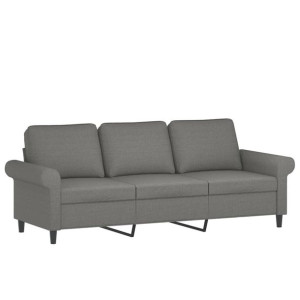 Sofa 3-osobowa, ciemnoszara, 180 cm, tapicerowana tkaniną