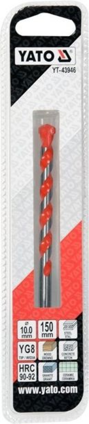 Wiertło Uniwersalne 10mm X 150mm Do Betonu Drewna Metalu Yato Yt-43946