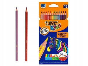 Kredki ołówkowe 12 BIC Evolution paski