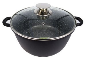 Garnek Granitowy Z Pokrywką 24cm 4,5l Gaz Indykcja