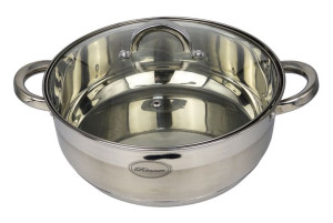 Garnek Stalowy Z Pokrywką 28cm Indukcja Gaz