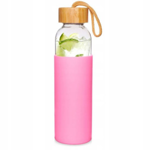 Butelka Szklana Silikon Bidon Wodę Smoothie 500 Ml