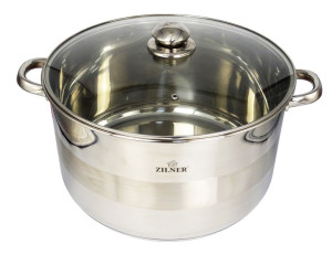 Garnek Stalowy Z Pokrywką 34 Cm 17,2 L Indukcja