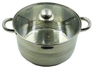 Garnek Stalowy Z Pokrywką 26 Cm 8,2 L Gaz Indukcja