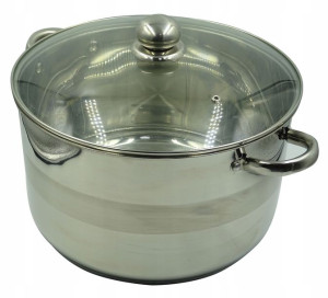 Garnek Stalowy Z Pokrywką 32 Cm 14,7 L Indukcja