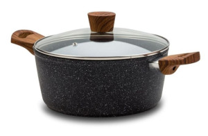 Garnek Granitowy Z Pokrywką 28cm 7l Gaz Indykcja
