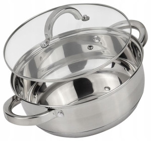 Garnek Stalowy Niski Rondel 24cm 4,9l Gaz Indukcja