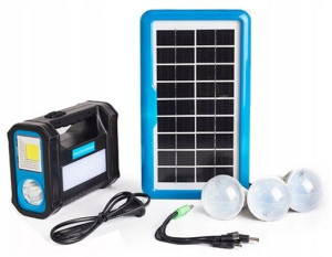 Powerbank Panel Solar Kempingowy Zestaw Żarówki Xl