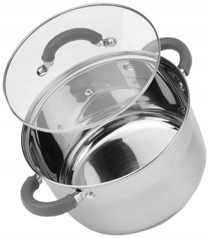Garnek Indukcję Stalowy Z Pokrywką Silikon 3,3l 20