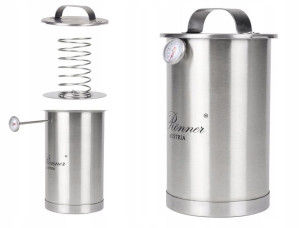 SZYNKOWAR 1,5L Stalowy +TERMOMETR +WORECZKI 20szt