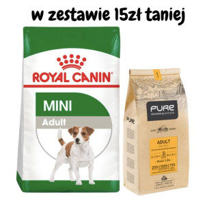 ROYAL CANIN Mini Adult 8kg + PURE Brave mini 2kg